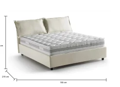 Letto alla francese Dmircol, con materasso Cm 140x200 incluso,<Dmora Online