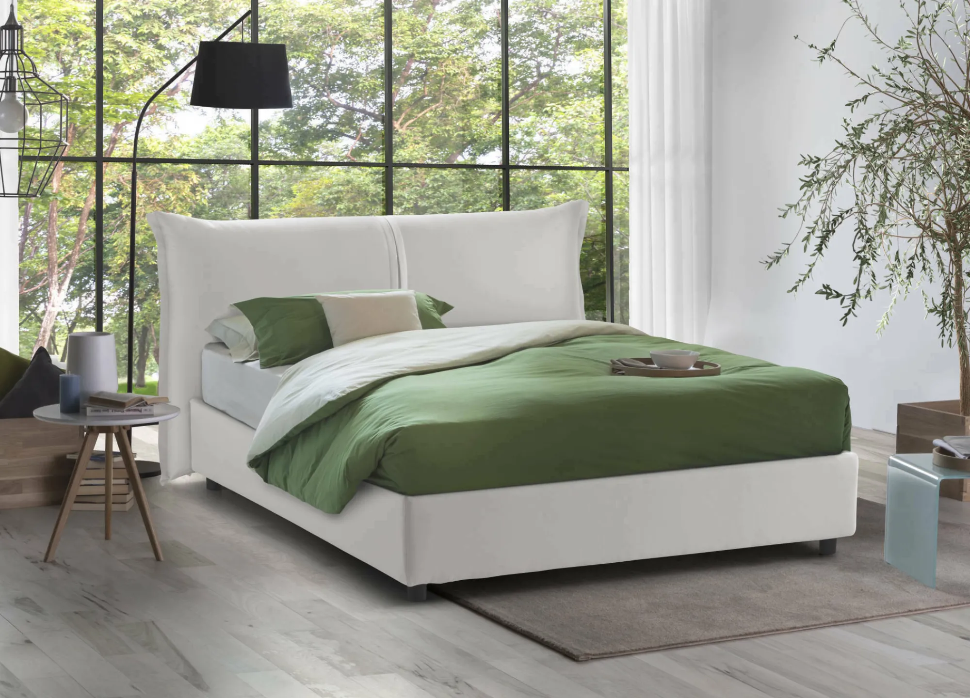 Letto matrimoniale Abarat, adatto per materasso Cm 160x200,<Dmora Cheap