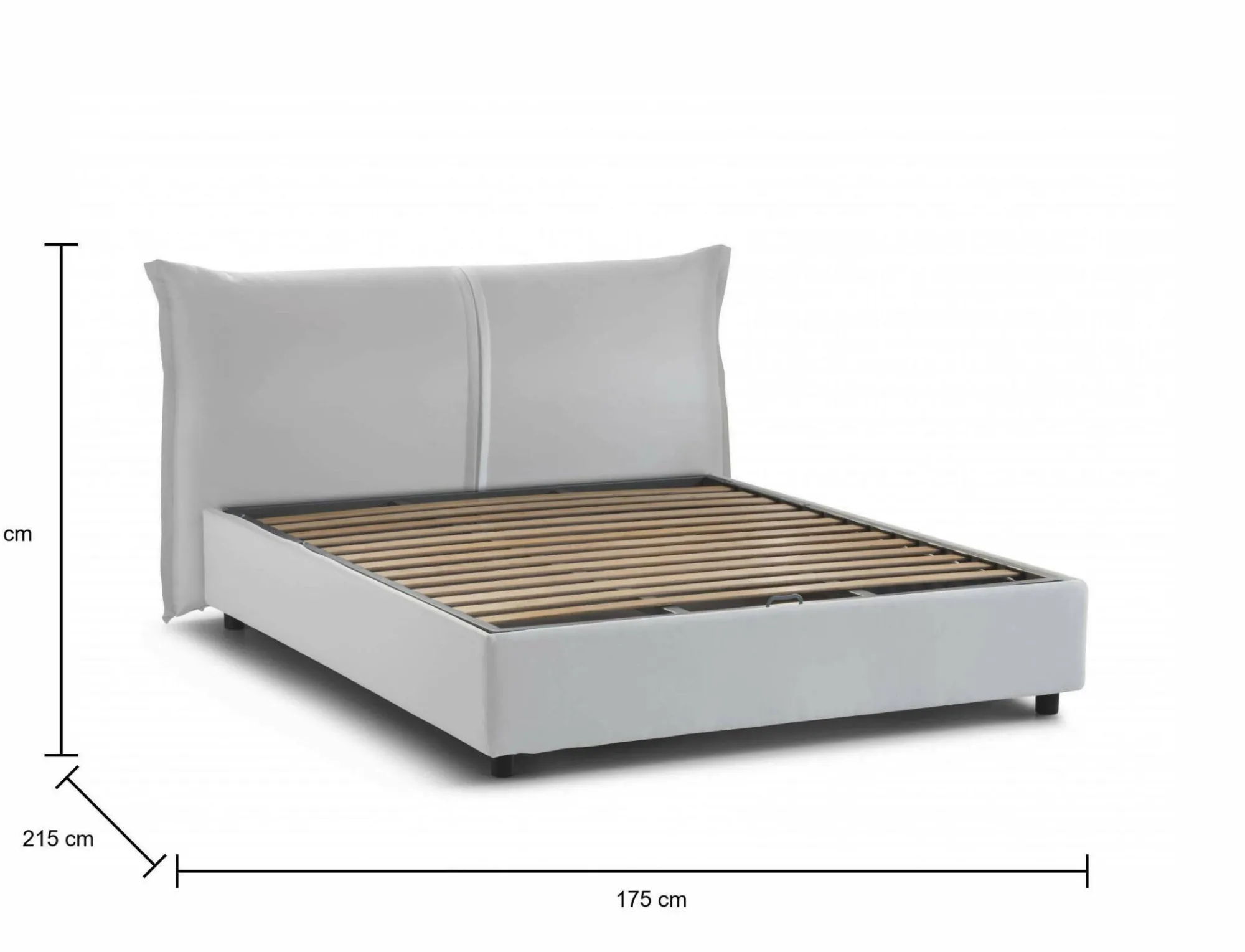 Letto matrimoniale Abarat, adatto per materasso Cm 160x200,<Dmora Cheap