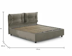 Letto matrimoniale Abbaione, adatto per materasso Cm 160x190,<Dmora Fashion
