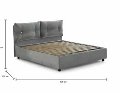 Letto matrimoniale Abbaione, adatto per materasso Cm 160x190,<Dmora New
