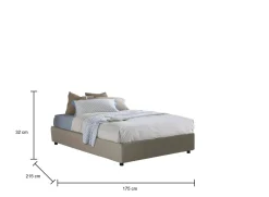 Letto matrimoniale Abbas, adatto per materasso Cm 160x200,<Dmora Clearance