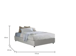 Letto matrimoniale Abbas, adatto per materasso Cm 160x200,<Dmora Online