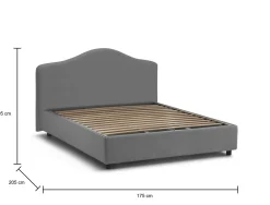 Letto matrimoniale Abigael, adatto per materasso 160x190 cm,<Dmora Flash Sale