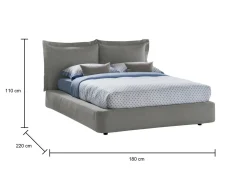 Letto matrimoniale Adi, adatto per materasso 160x190 cm,<Dmora Best