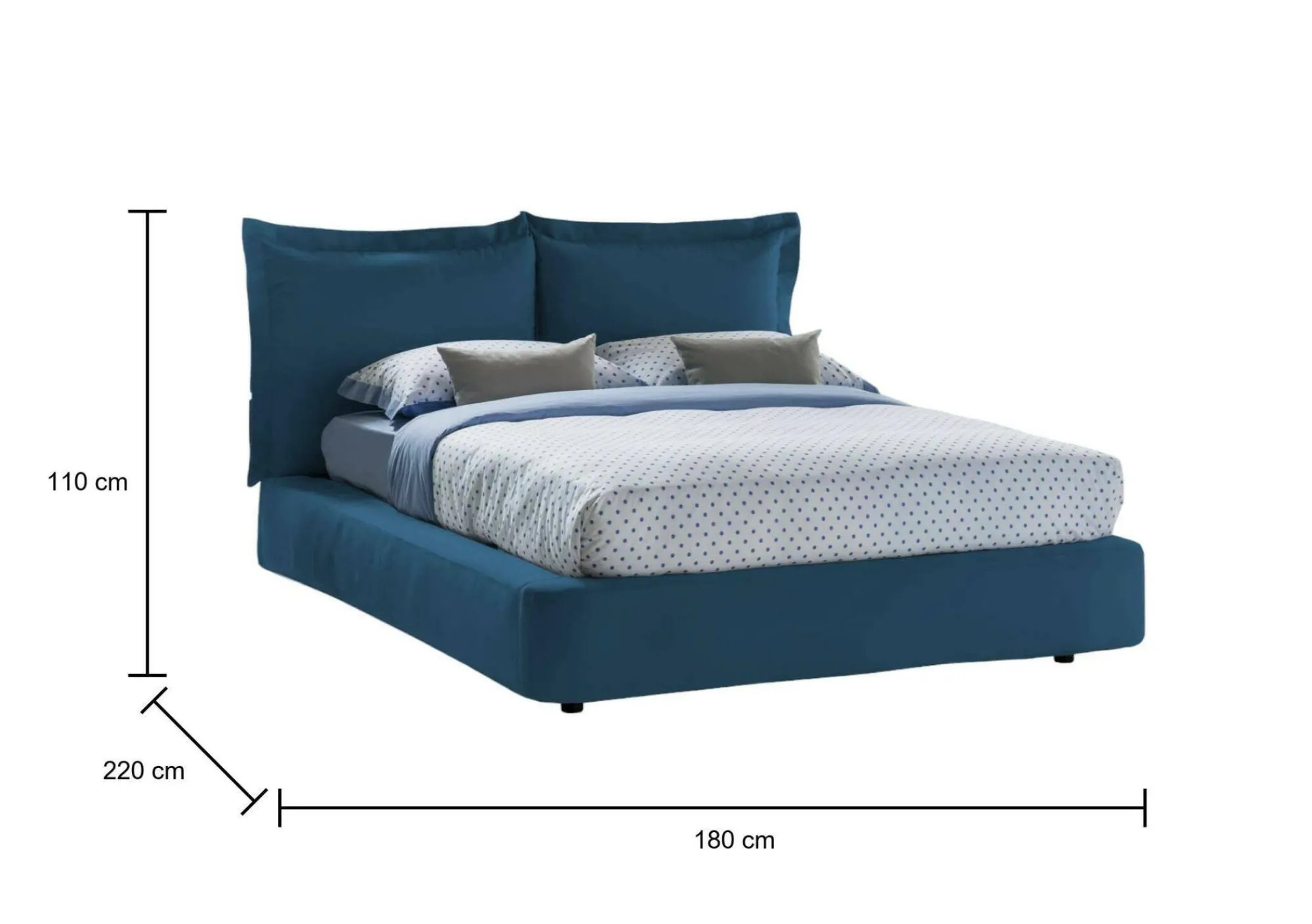 Letto matrimoniale Adi, adatto per materasso 160x190 cm,<Dmora Cheap