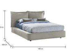 Letto matrimoniale Adi, adatto per materasso 160x190 cm,<Dmora Shop
