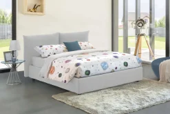 Letto matrimoniale Aghineo, adatto per materasso Cm 160x200,<Dmora Cheap