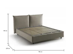 Letto matrimoniale Aghineo, adatto per materasso Cm 160x200,<Dmora Discount