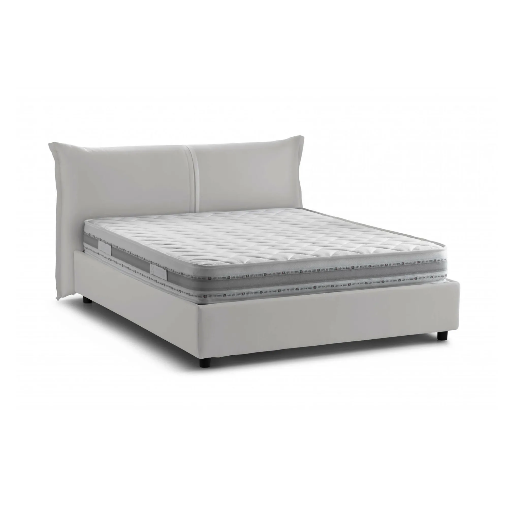 Letto matrimoniale Akio, con materasso 160x190 Cm incluso,<Dmora Clearance