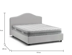 Letto matrimoniale Akym, con materasso Cm 160x190 incluso,<Dmora Best