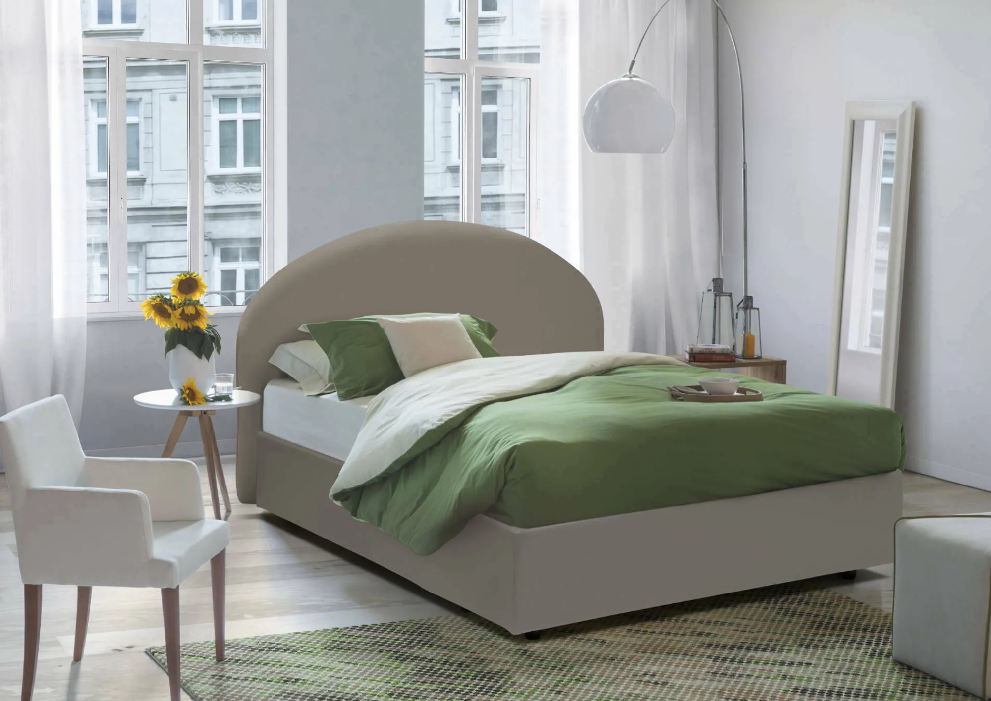 Letto matrimoniale Alastorn, adatto per materasso Cm 160x190,<Dmora Outlet
