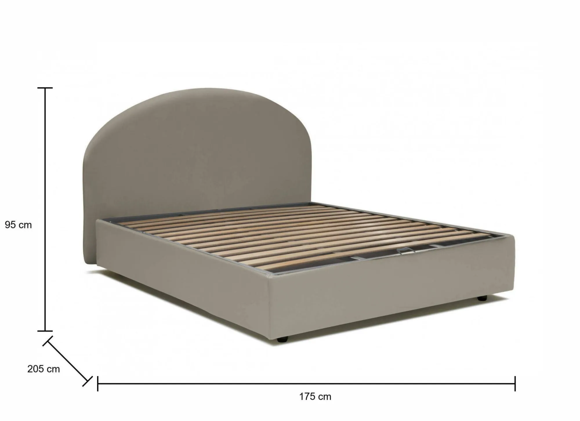 Letto matrimoniale Alastorn, adatto per materasso Cm 160x190,<Dmora Outlet