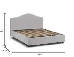 Letto matrimoniale Alborella, adatto per materasso Cm 160x200,<Dmora Cheap