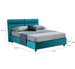 Letto matrimoniale Alcatron, Adatto a materasso Cm 160x190,<Dmora Online