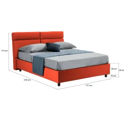 Letto matrimoniale Alcatron, Adatto a materasso Cm 160x190,<Dmora Flash Sale
