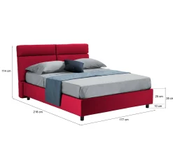Letto matrimoniale Alcatron, Adatto a materasso Cm 160x190,<Dmora Outlet