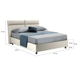Letto matrimoniale Alcatron, Adatto a materasso Cm 160x190,<Dmora Outlet