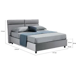Letto matrimoniale Alcatron, Adatto a materasso Cm 160x190,<Dmora Cheap