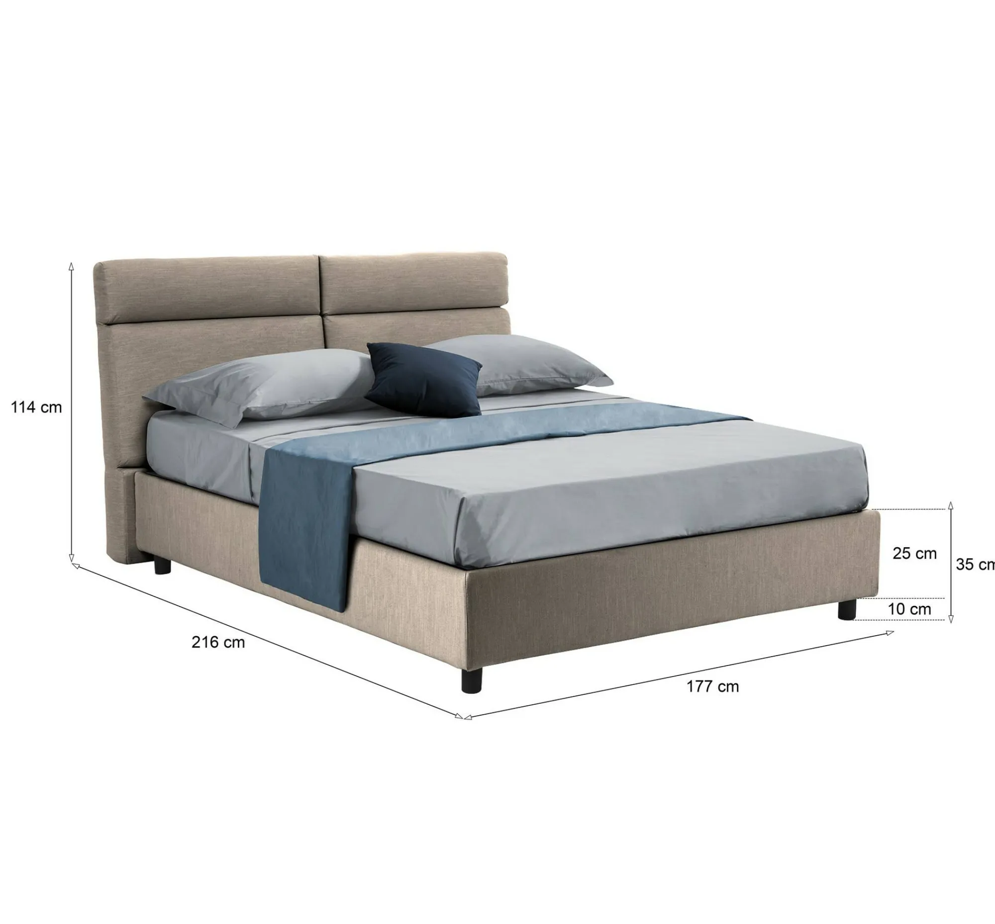 Letto matrimoniale Alcatron, Adatto a materasso Cm 160x190,<Dmora Best Sale