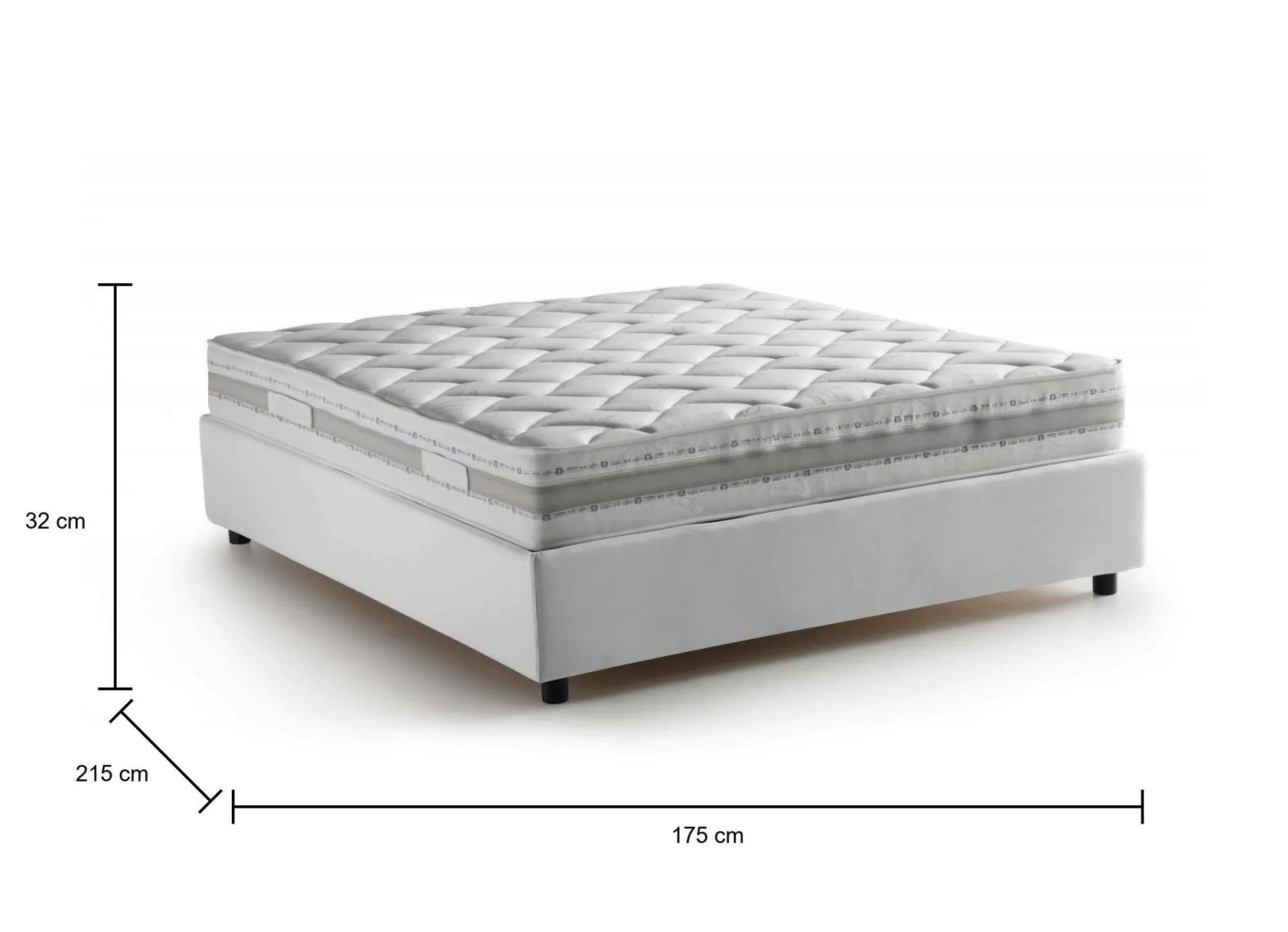 Letto matrimoniale Alessander, con materasso Cm 160x200 incluso,<Dmora Best Sale