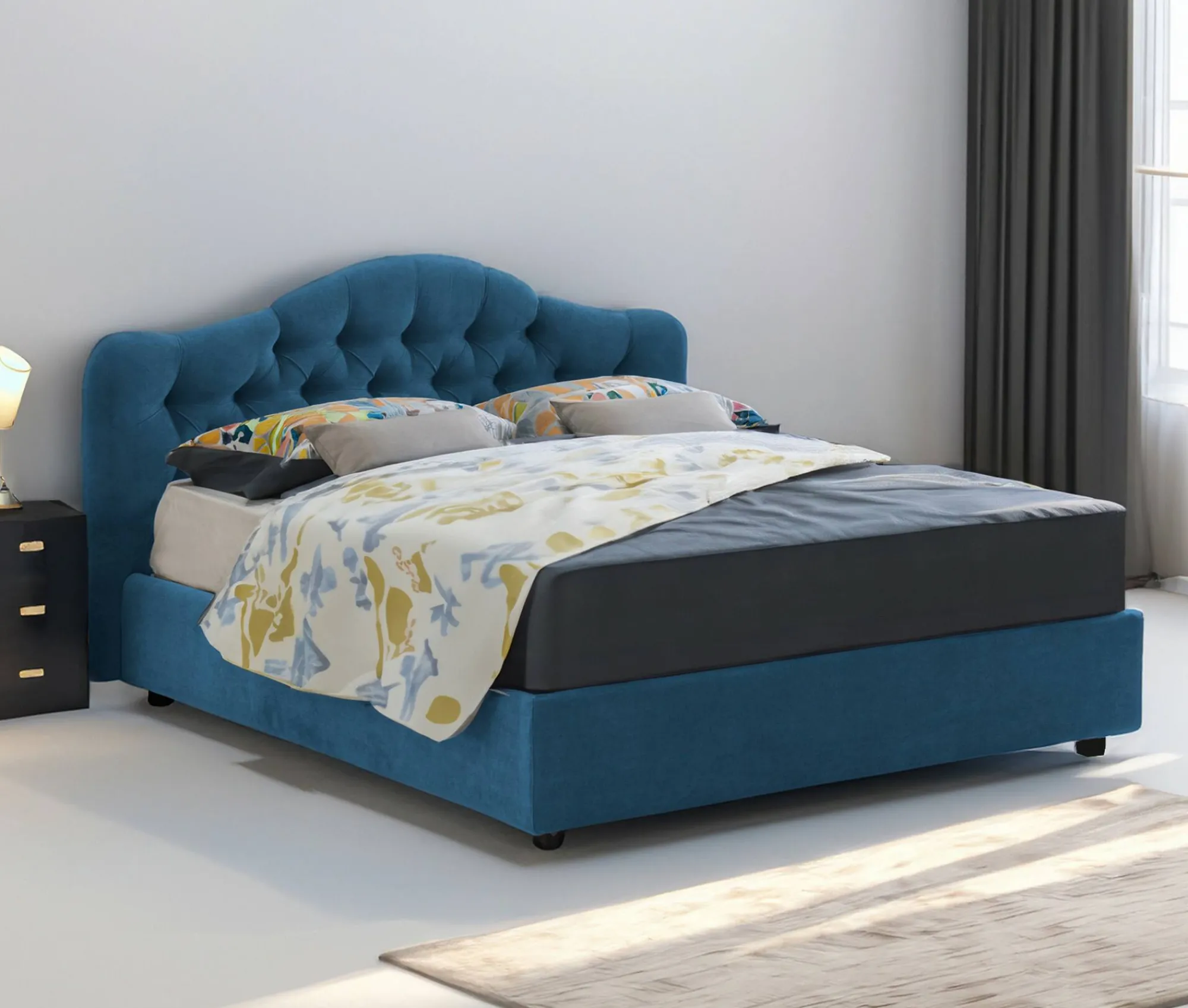 Letto matrimoniale Alfer, Con materasso Cm 160x200 incluso,<Dmora Discount