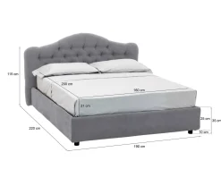 Letto matrimoniale Alfer, Con materasso Cm 160x200 incluso,<Dmora Shop