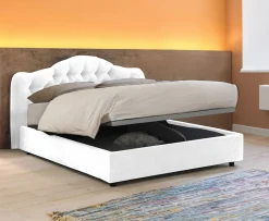 Letto matrimoniale Alfer, Con materasso Cm 160x200 incluso,<Dmora Hot