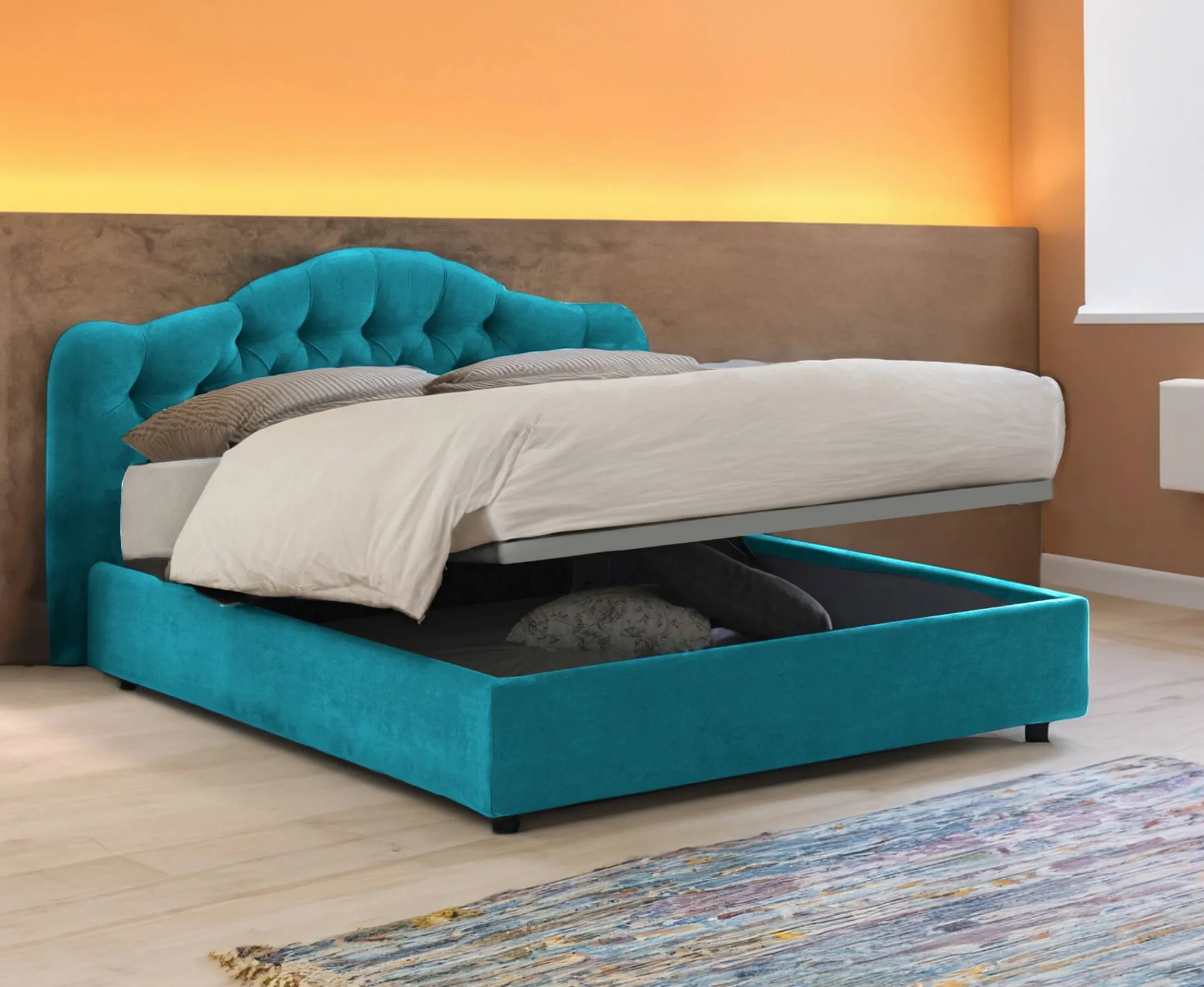 Letto matrimoniale Alfer, Con materasso Cm 160x200 incluso,<Dmora Best Sale