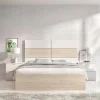 Letto matrimoniale Alina, 267x205 h122 cm, Bianco e Rovere<Dmora Sale