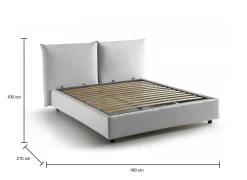 Letto matrimoniale Alizarin, adatto per materasso Cm 160x190,<Dmora Cheap