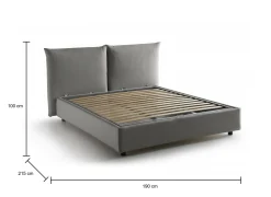 Letto matrimoniale Alizarin, adatto per materasso Cm 160x190,<Dmora Clearance