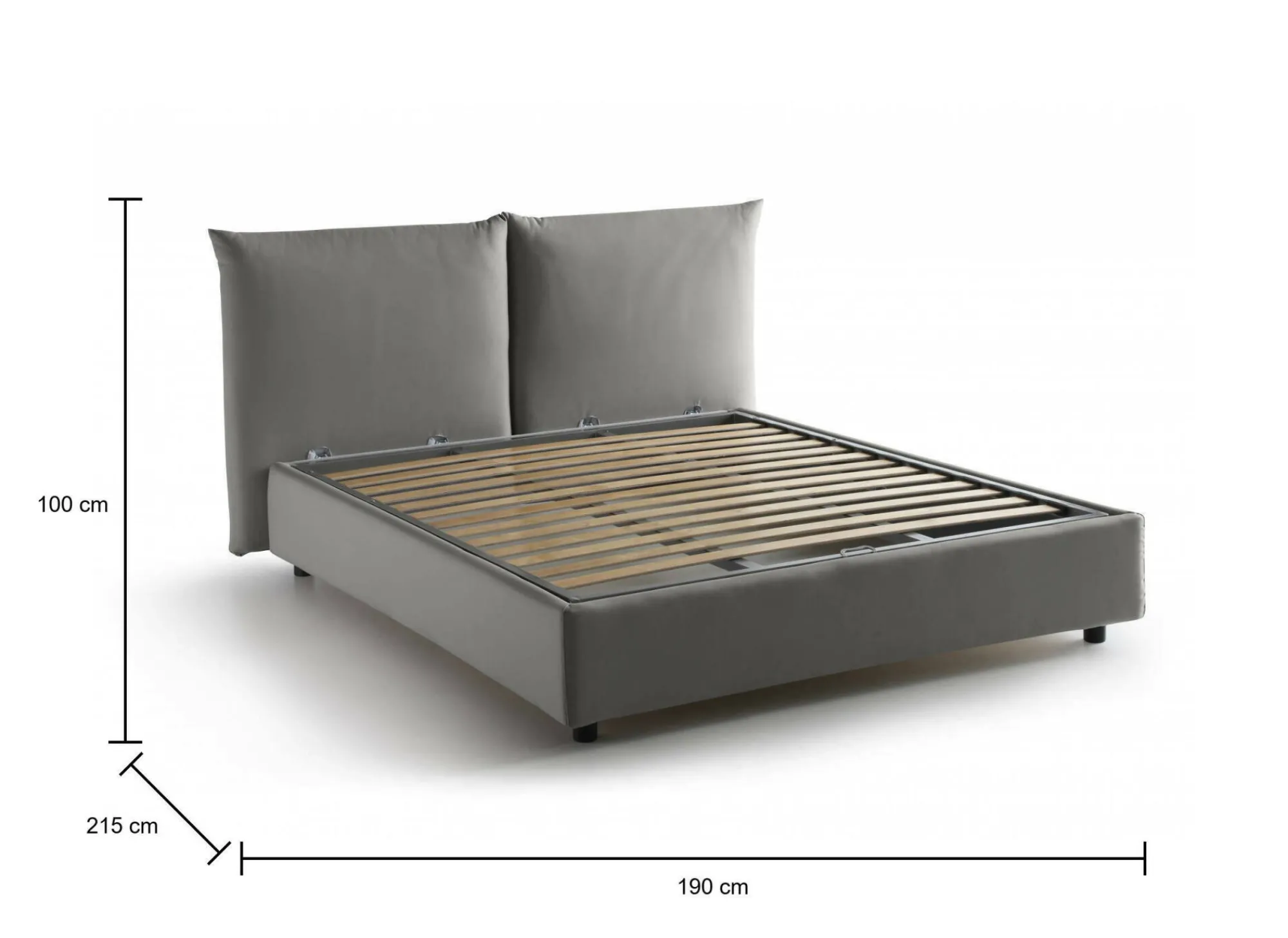 Letto matrimoniale Alizarin, adatto per materasso Cm 160x190,<Dmora Clearance