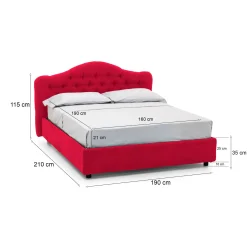 Letto matrimoniale Allik, Con materasso Cm 160x190 incluso,<Dmora Outlet
