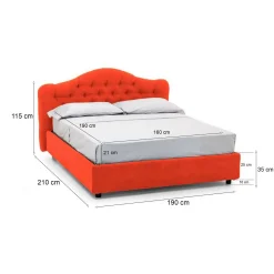 Letto matrimoniale Allik, Con materasso Cm 160x190 incluso,<Dmora Fashion