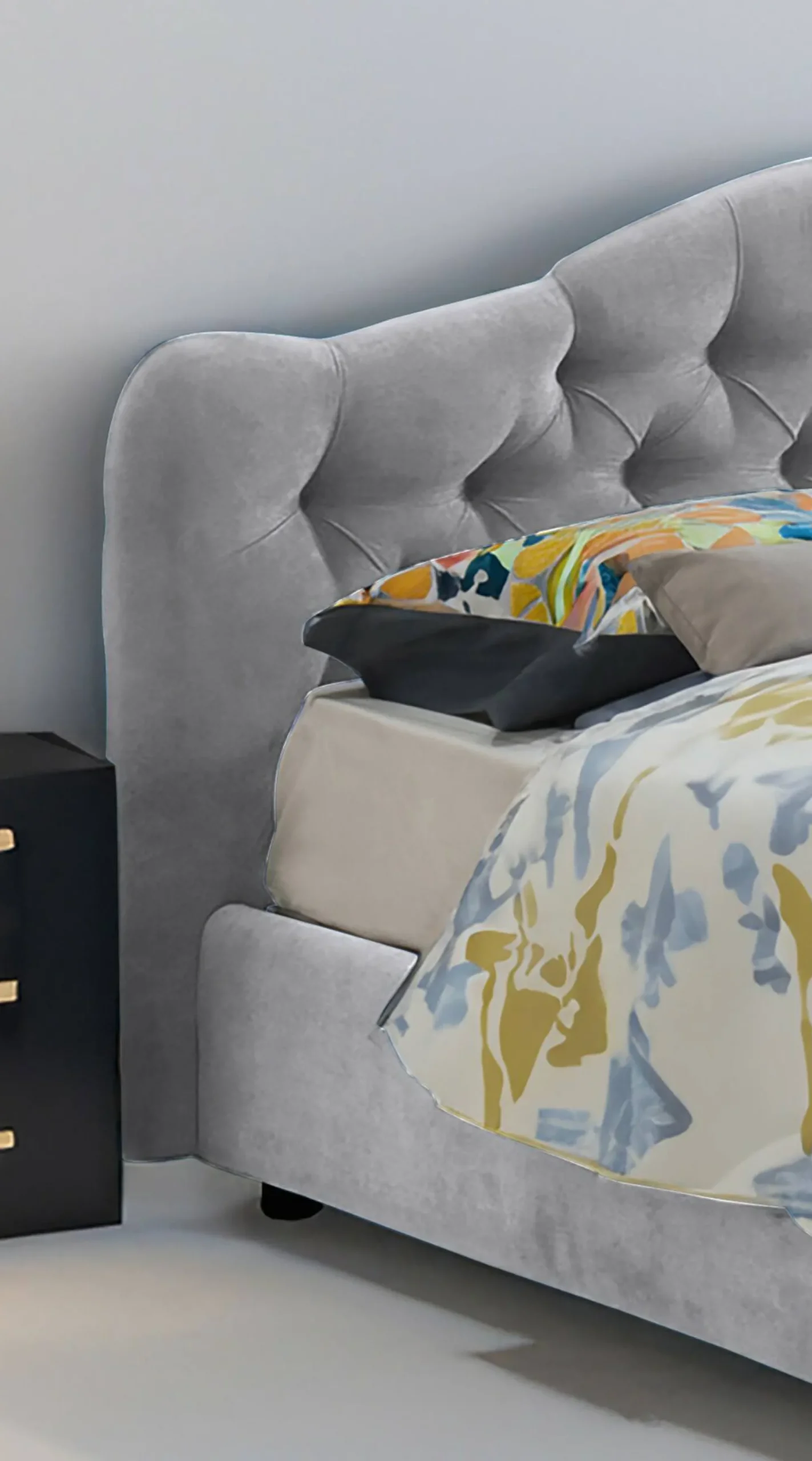 Letto matrimoniale Allik, Con materasso Cm 160x190 incluso,<Dmora Online