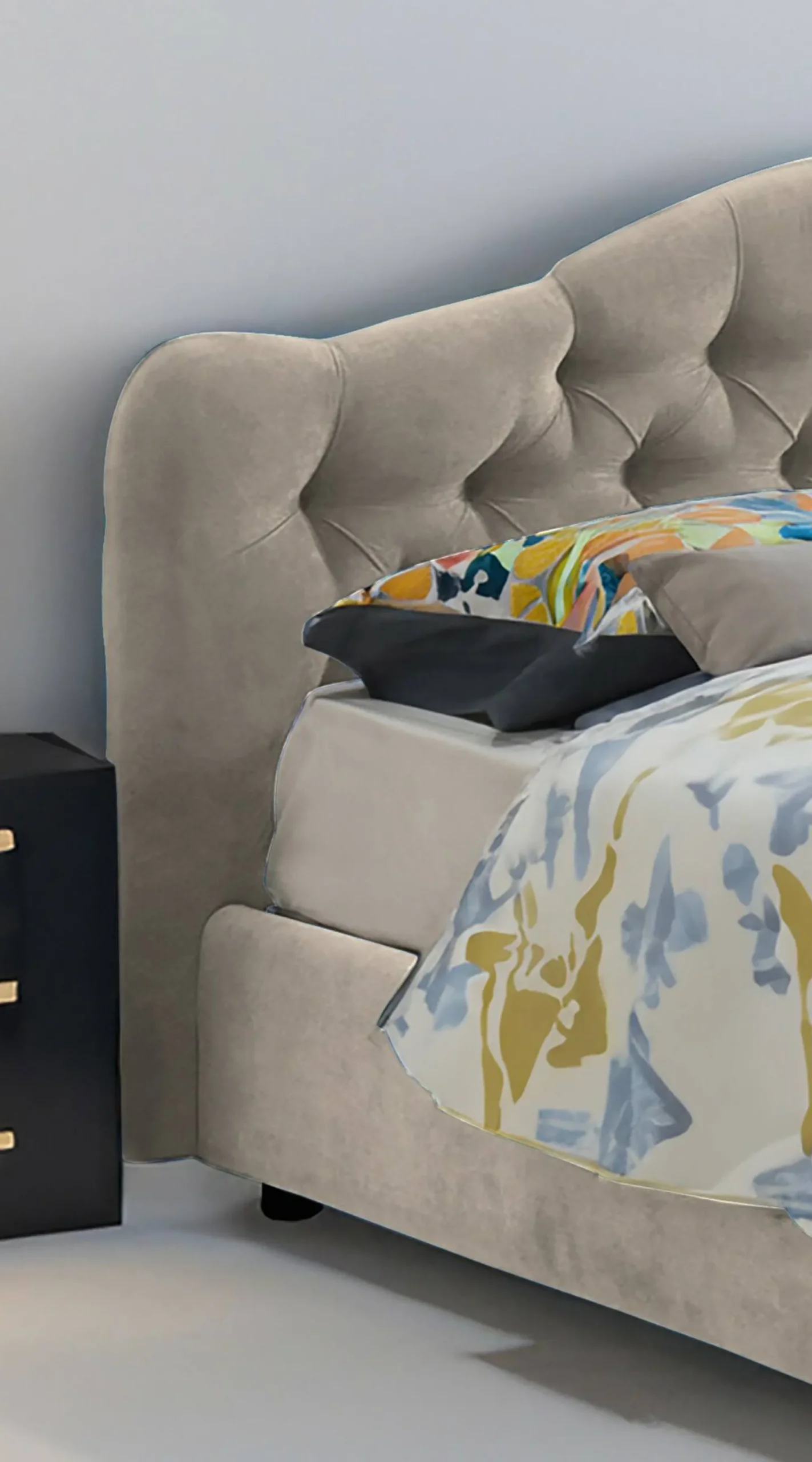 Letto matrimoniale Allik, Con materasso Cm 160x190 incluso,<Dmora Store