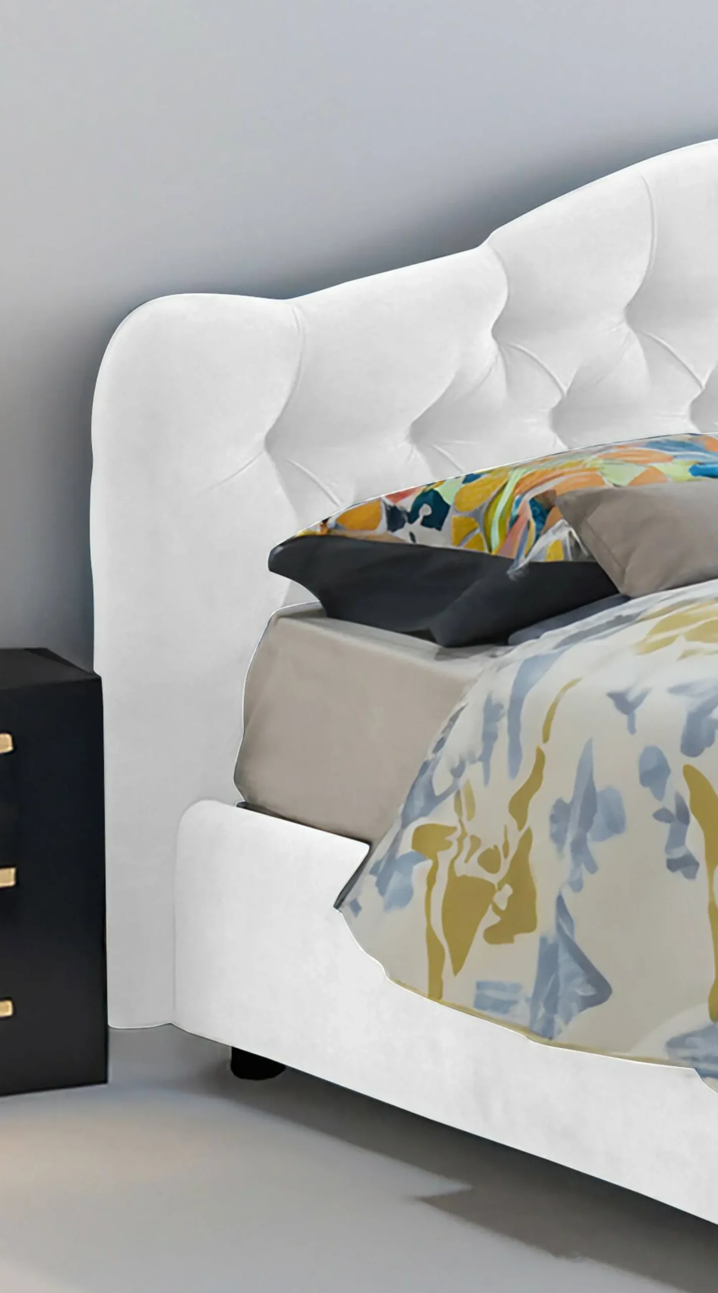 Letto matrimoniale Allik, Con materasso Cm 160x190 incluso,<Dmora Store