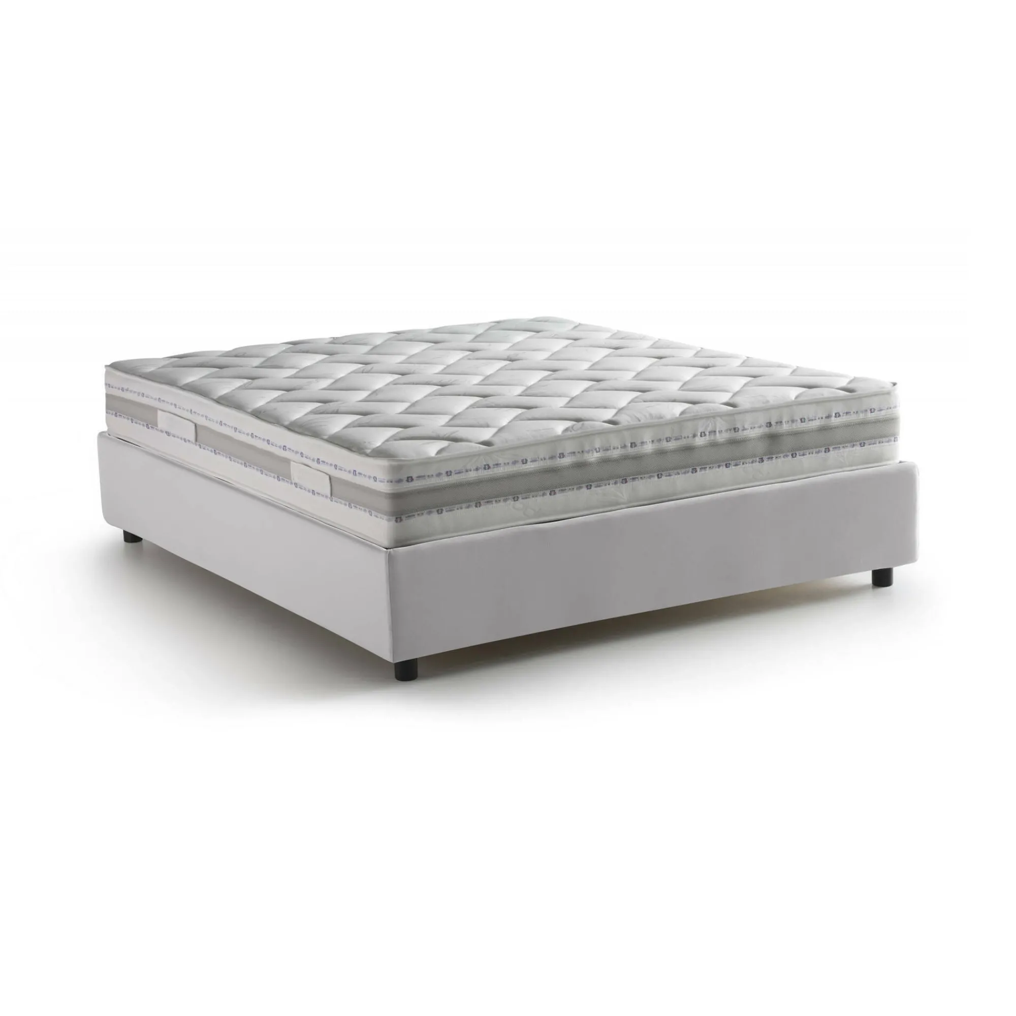 Letto matrimoniale Aluin, con materasso Cm 160x200 incluso,<Dmora Discount