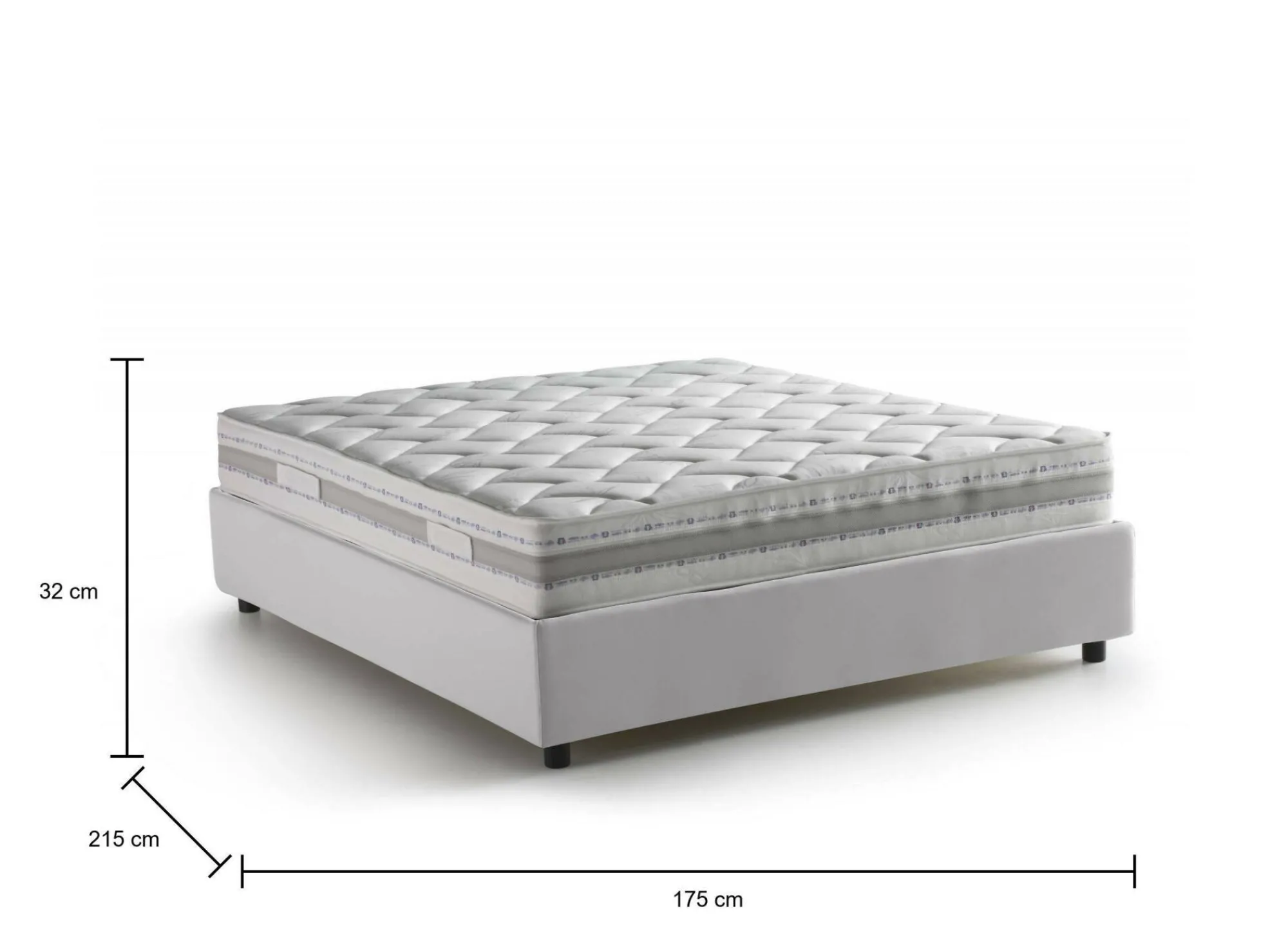 Letto matrimoniale Aluin, con materasso Cm 160x200 incluso,<Dmora Discount