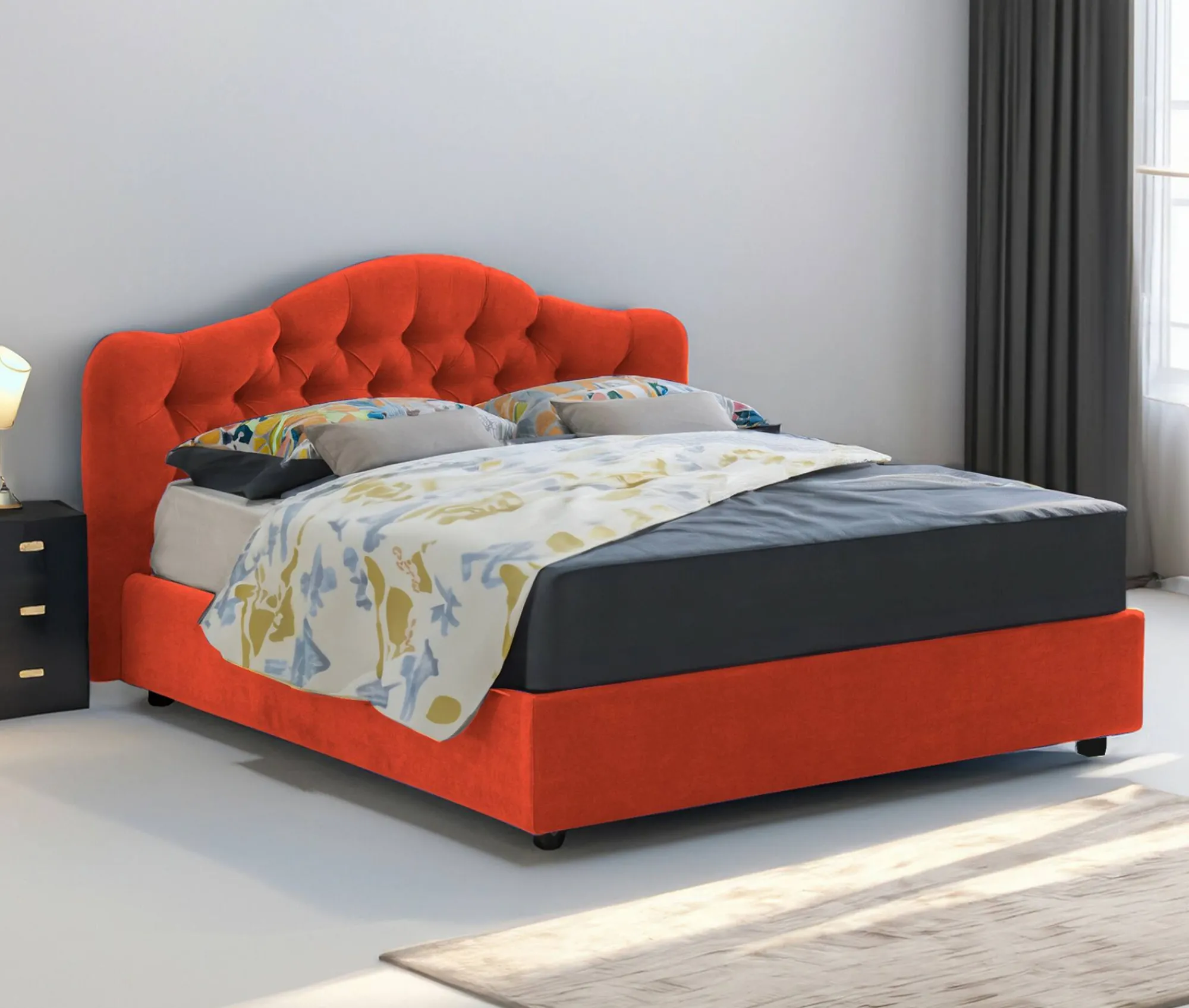 Letto matrimoniale Aly, Adatto a materasso Cm 160x200,<Dmora Online