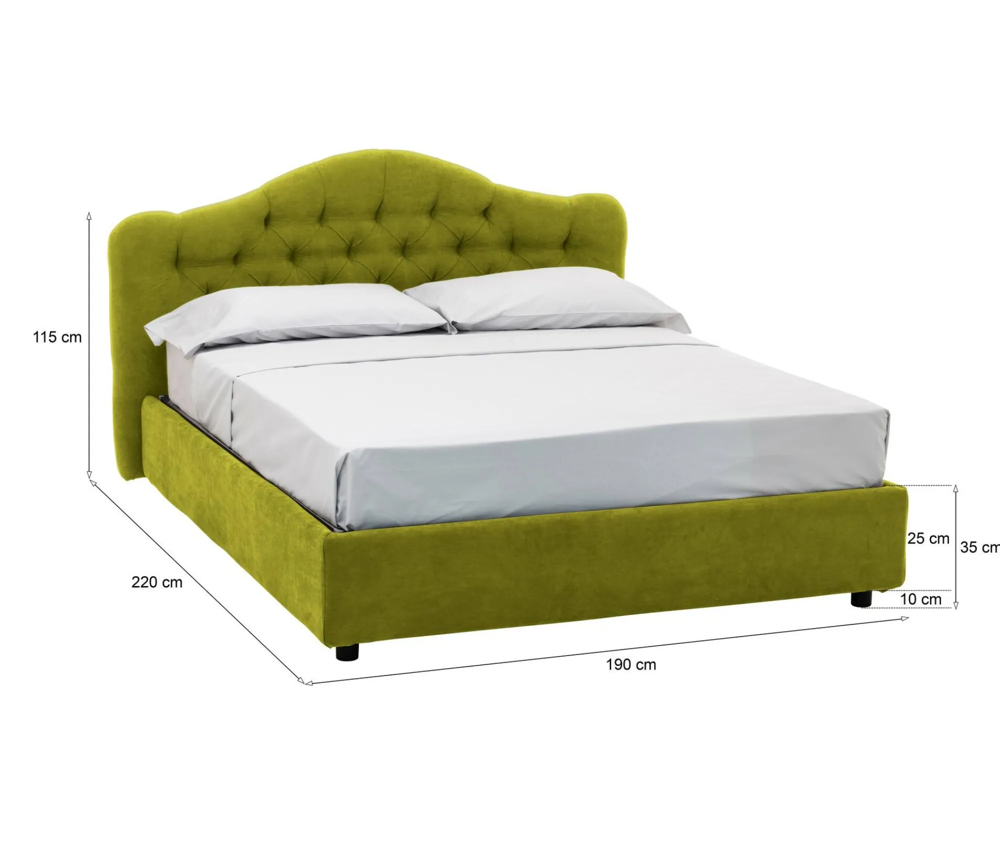 Letto matrimoniale Aly, Adatto a materasso Cm 160x200,<Dmora Clearance