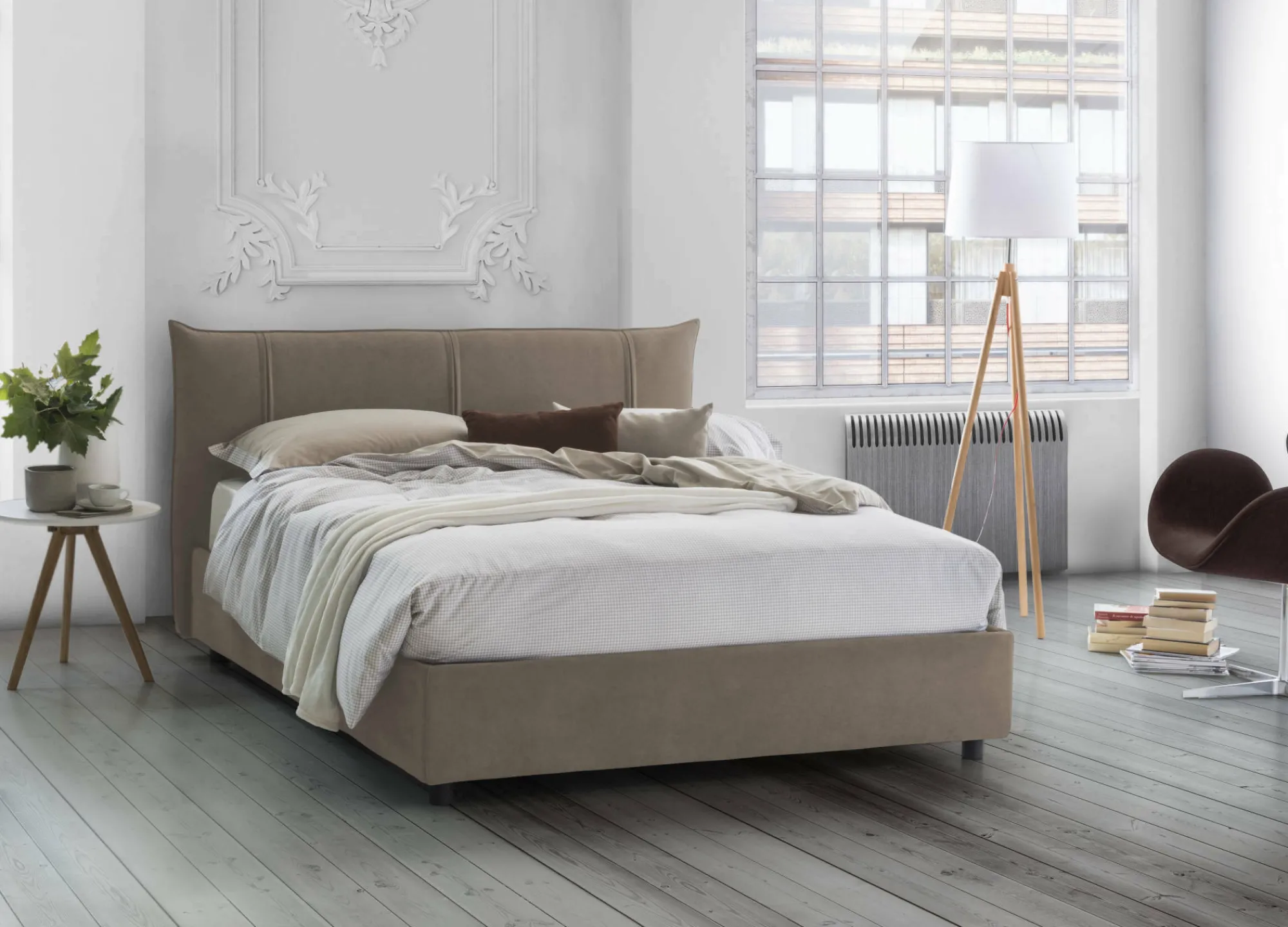 Letto matrimoniale Ambassador, adatto per materasso Cm 160x200,<Dmora Cheap
