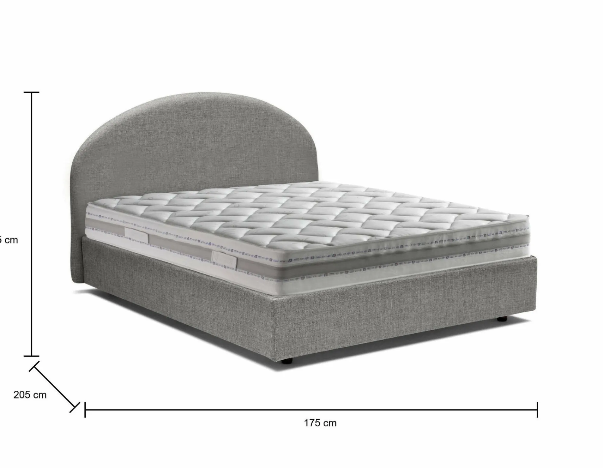 Letto matrimoniale Amida, con materasso Cm 160x190 incluso,<Dmora Shop