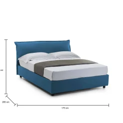Letto matrimoniale Amilcare, con materasso 160x190 Cm incluso,<Dmora Cheap