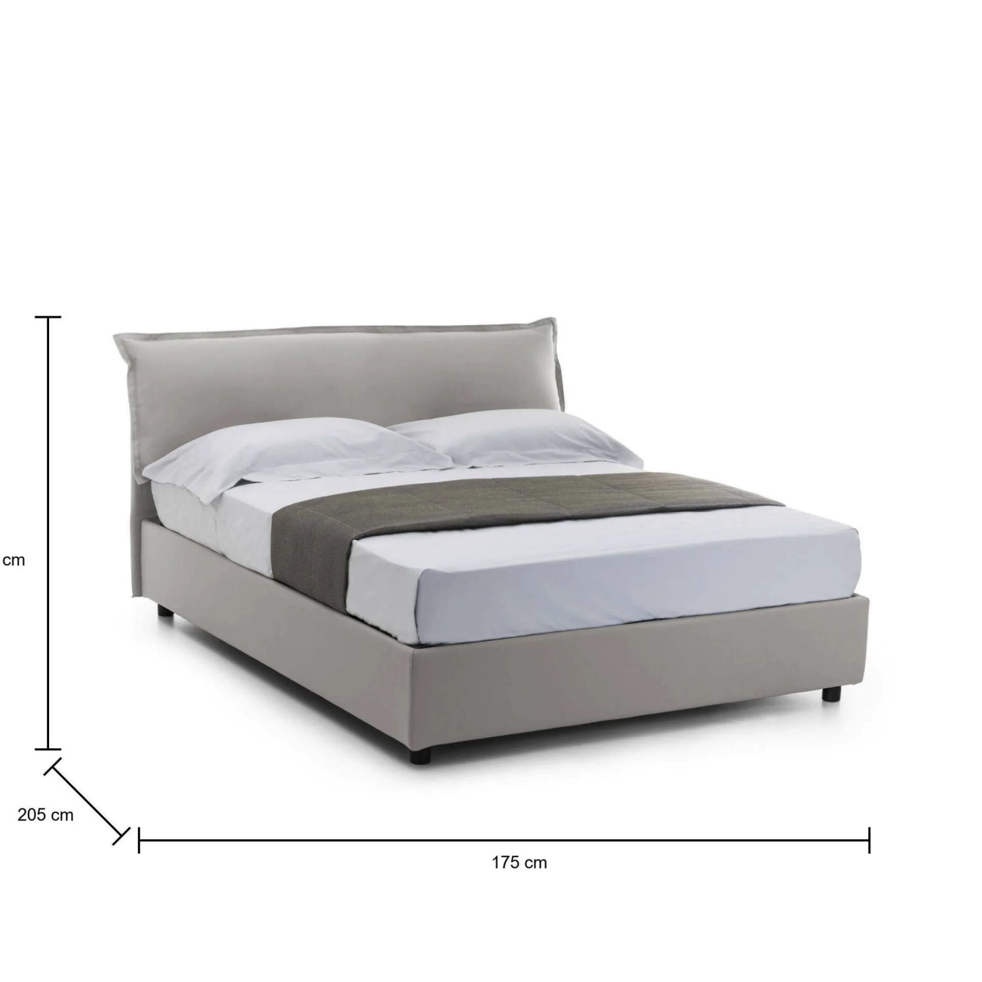 Letto matrimoniale Amilcare, con materasso 160x190 Cm incluso,<Dmora Flash Sale