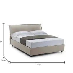 Letto matrimoniale Amilcare, con materasso 160x190 Cm incluso,<Dmora Outlet