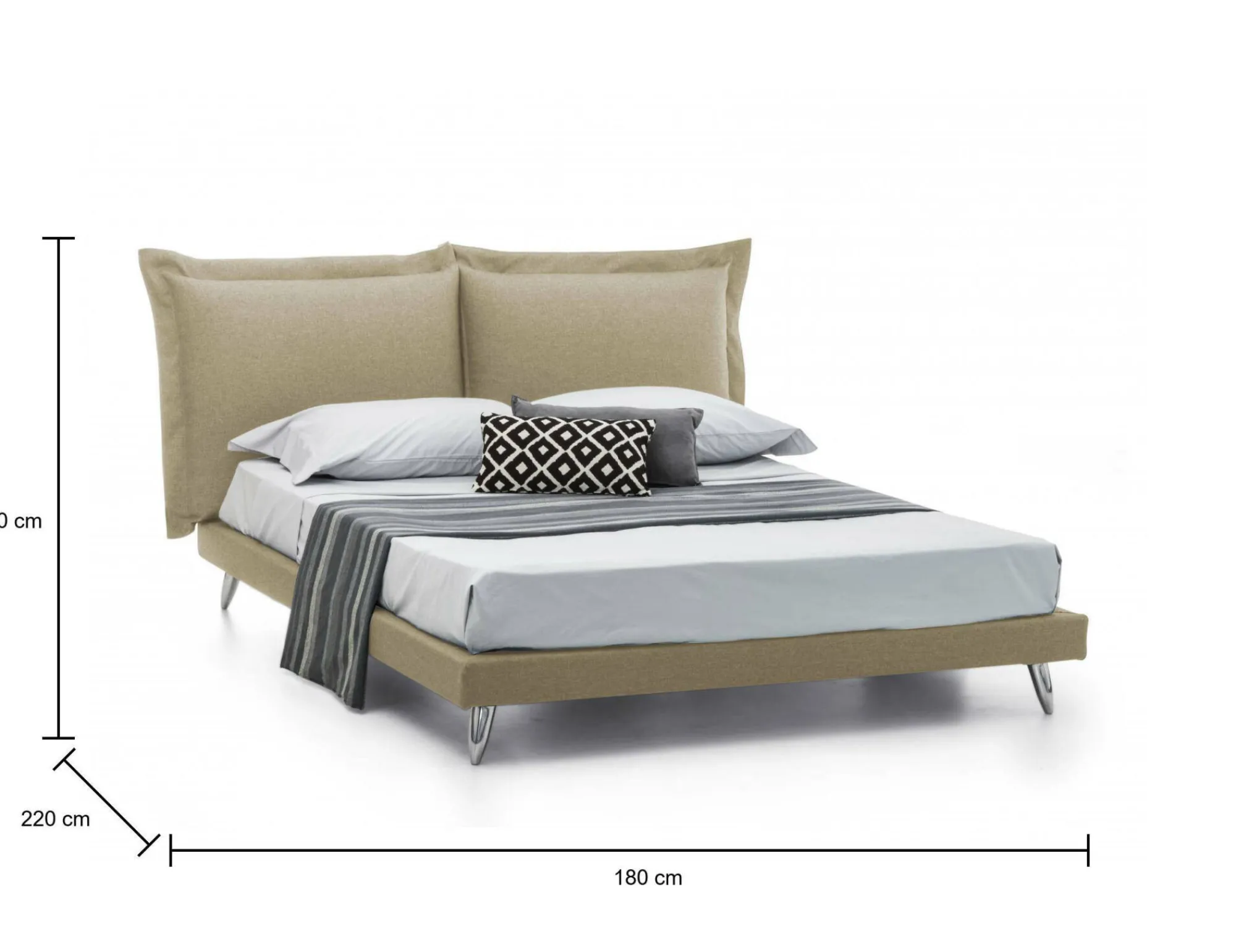 Letto matrimoniale Anatoly, adatto per materasso 160x190 cm,<Dmora Sale