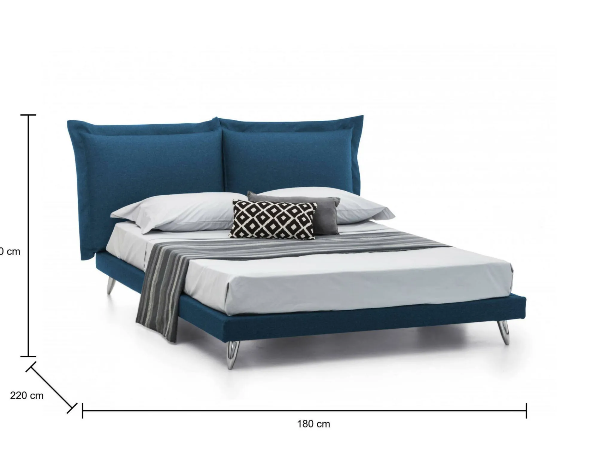 Letto matrimoniale Anatoly, adatto per materasso 160x190 cm,<Dmora Cheap