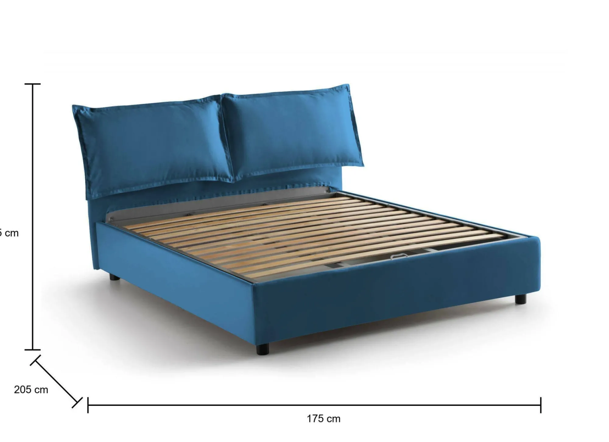 Letto matrimoniale Anjin, adatto per materasso Cm 160x190,<Dmora New